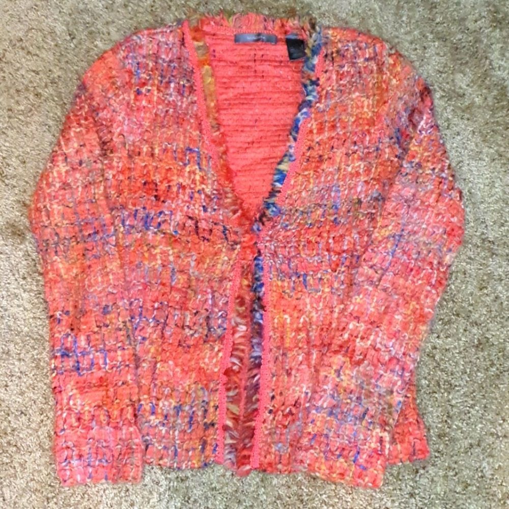 Liz Claiborne Knit Tweed Cardigan sz S